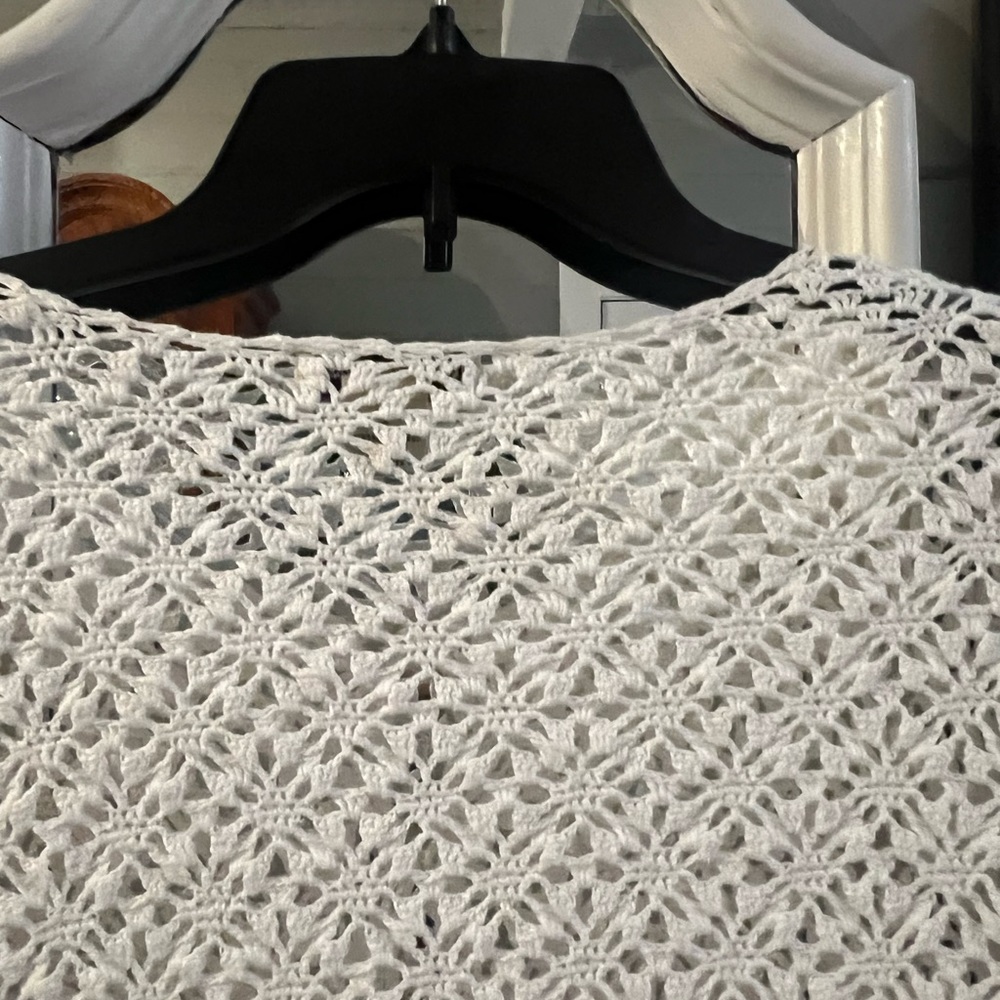 So Nice! White Sweater. Cute Button Front - image 8